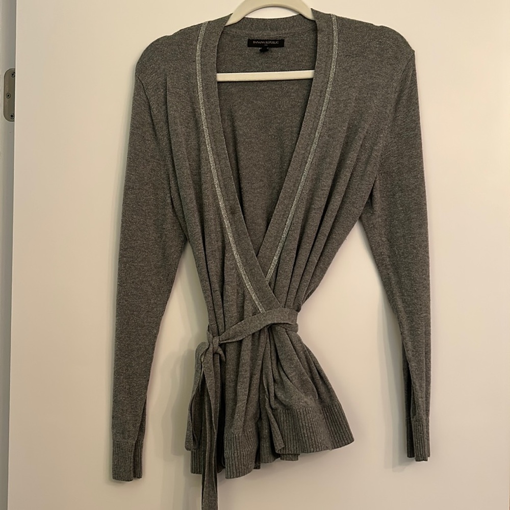 Banana Republic Grey Wrap Sweater